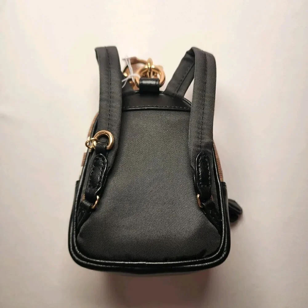 NWT Coach CZ602 Mini Court Backpack CHARM KEY FOB Signature FLORAL KHAKI